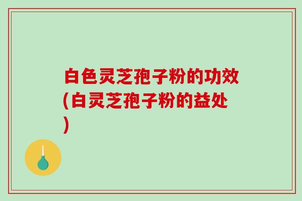白色灵芝孢子粉的功效(白灵芝孢子粉的益处)