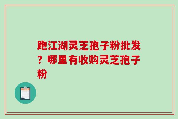 跑江湖灵芝孢子粉批发？哪里有收购灵芝孢子粉