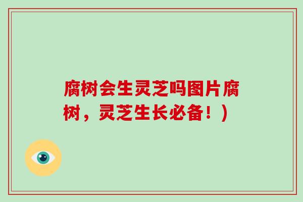 腐树会生灵芝吗图片腐树，灵芝生长必备！)