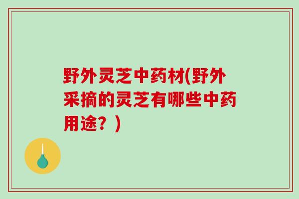 野外灵芝材(野外采摘的灵芝有哪些用途？)