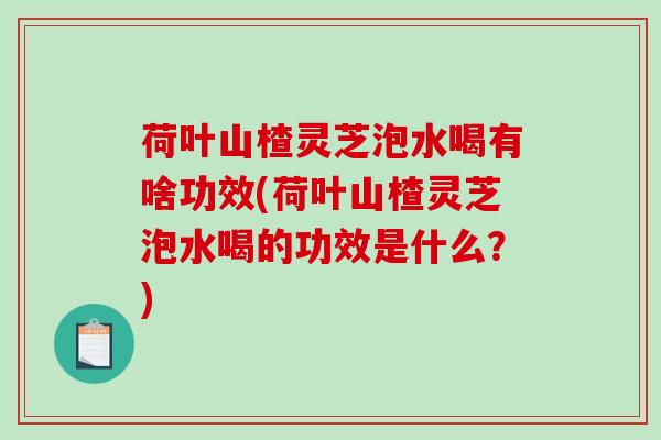 荷叶山楂灵芝泡水喝有啥功效(荷叶山楂灵芝泡水喝的功效是什么？)