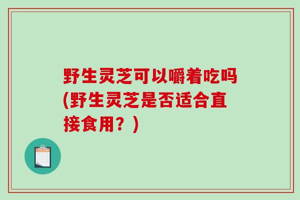 野生灵芝可以嚼着吃吗(野生灵芝是否适合直接食用？)