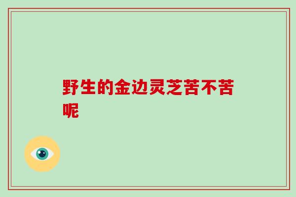 野生的金边灵芝苦不苦呢