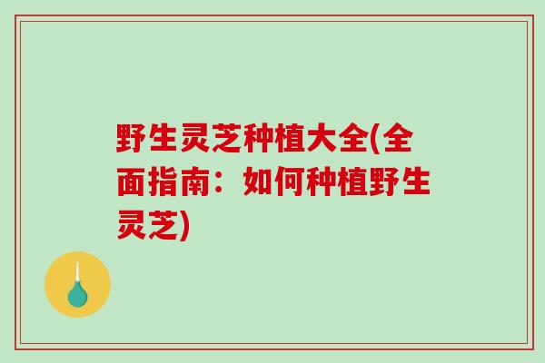 野生灵芝种植大全(全面指南：如何种植野生灵芝)
