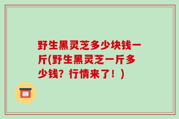 野生黑灵芝多少块钱一斤(野生黑灵芝一斤多少钱？行情来了！)