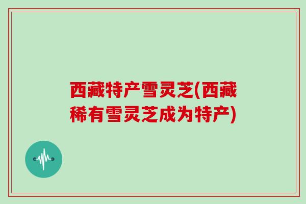 西藏特产雪灵芝(西藏稀有雪灵芝成为特产)