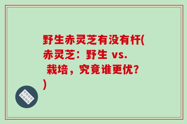 野生赤灵芝有没有杆(赤灵芝：野生 vs. 栽培，究竟谁更优？)