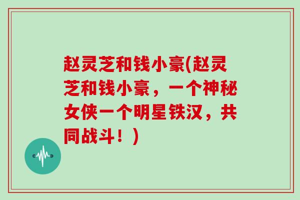 赵灵芝和钱小豪(赵灵芝和钱小豪，一个神秘女侠一个明星铁汉，共同战斗！)