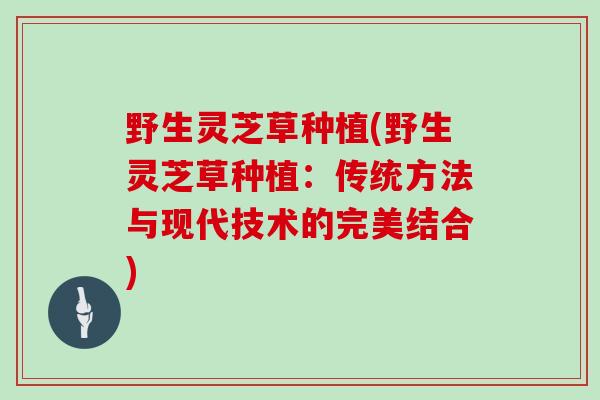 野生灵芝草种植(野生灵芝草种植：传统方法与现代技术的完美结合)