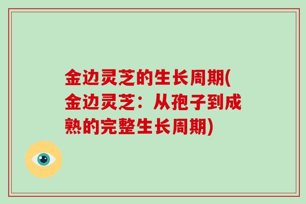 金边灵芝的生长周期(金边灵芝：从孢子到成熟的完整生长周期)