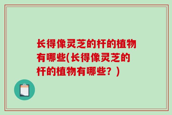 长得像灵芝的杆的植物有哪些(长得像灵芝的杆的植物有哪些？)