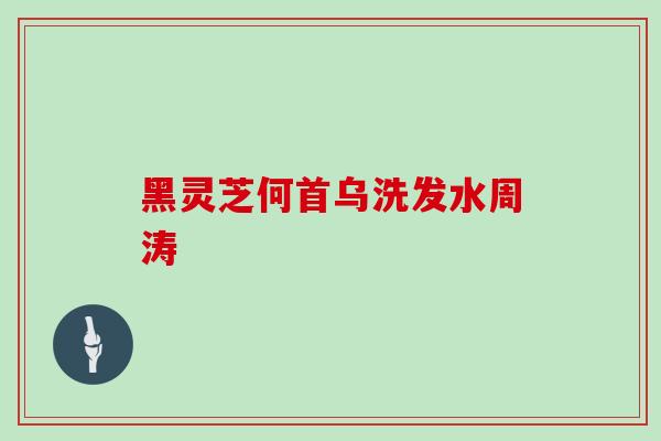 黑灵芝何首乌洗发水周涛