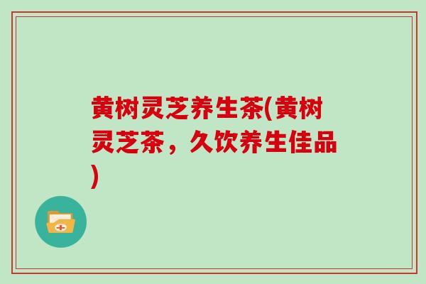 黄树灵芝养生茶(黄树灵芝茶，久饮养生佳品)