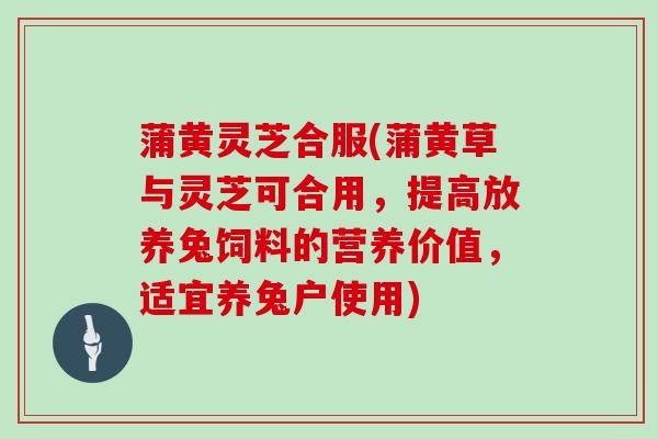 蒲黄灵芝合服(蒲黄草与灵芝可合用，提高放养兔饲料的营养价值，适宜养兔户使用)