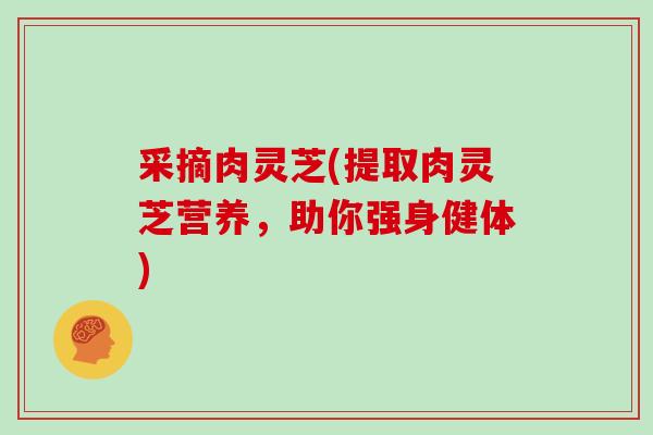 采摘肉灵芝(提取肉灵芝营养，助你强身健体)