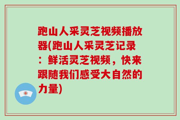 跑山人采灵芝视频播放器(跑山人采灵芝记录：鲜活灵芝视频，快来跟随我们感受大自然的力量)