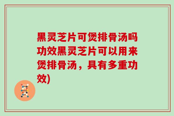 黑灵芝片可煲排骨汤吗功效黑灵芝片可以用来煲排骨汤，具有多重功效)