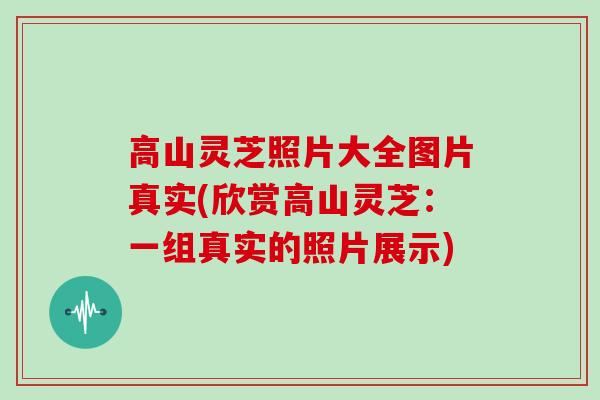 高山灵芝照片大全图片真实(欣赏高山灵芝：一组真实的照片展示)