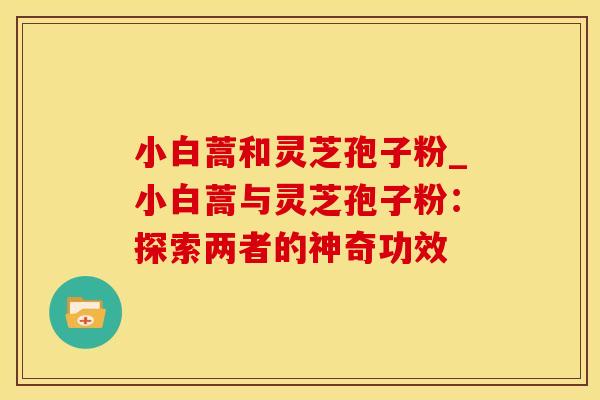 小白蒿和灵芝孢子粉_小白蒿与灵芝孢子粉：探索两者的神奇功效
