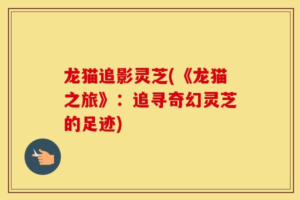 龙猫追影灵芝(《龙猫之旅》：追寻奇幻灵芝的足迹)