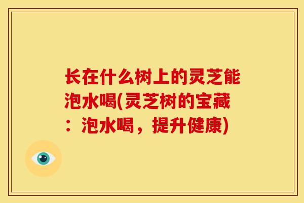 长在什么树上的灵芝能泡水喝(灵芝树的宝藏：泡水喝，提升健康)
