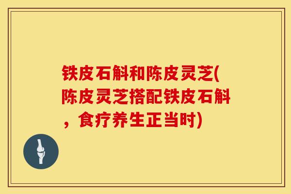 铁皮石斛和陈皮灵芝(陈皮灵芝搭配铁皮石斛，食疗养生正当时)