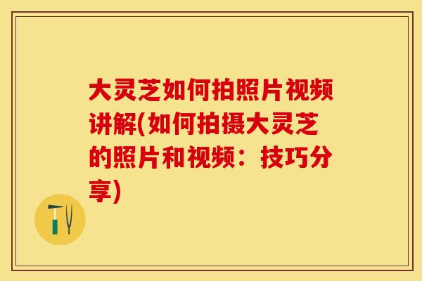 大灵芝如何拍照片视频讲解(如何拍摄大灵芝的照片和视频：技巧分享)