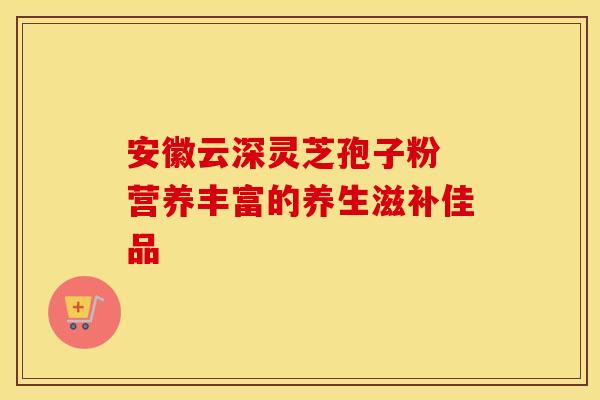 安徽云深灵芝孢子粉 营养丰富的养生滋补佳品