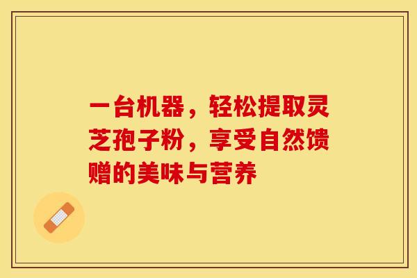 一台机器，轻松提取灵芝孢子粉，享受自然馈赠的美味与营养