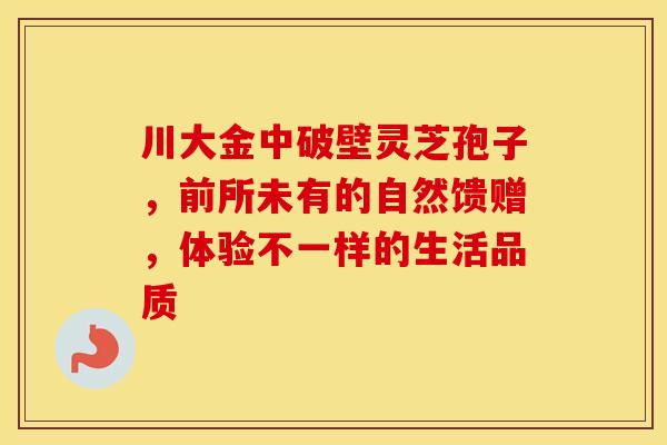 川大金中破壁灵芝孢子，前所未有的自然馈赠，体验不一样的生活品质