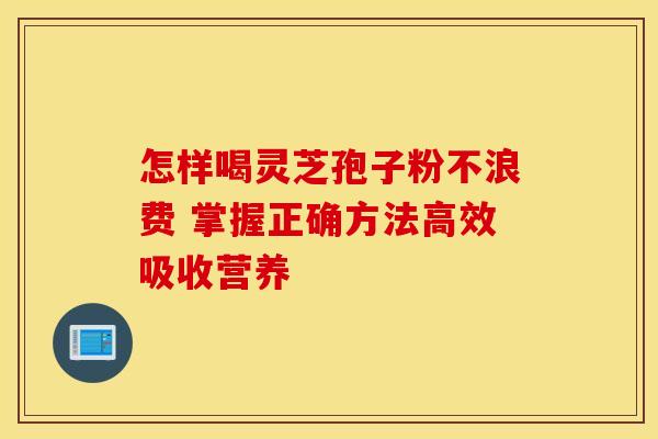 怎样喝灵芝孢子粉不浪费 掌握正确方法高效吸收营养